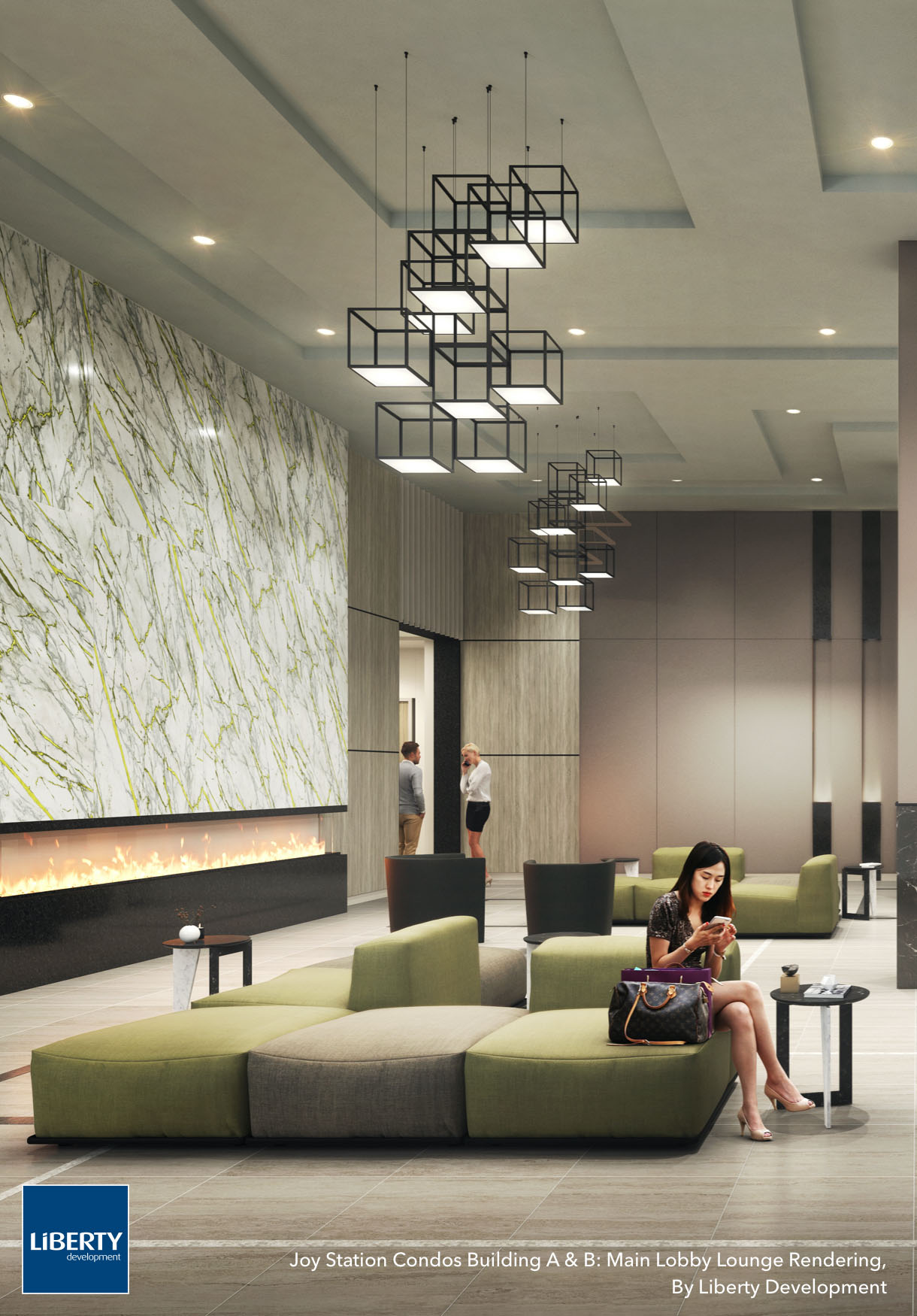 Joy Station Condos Main Lobby Lounge Rendering Liberty Development